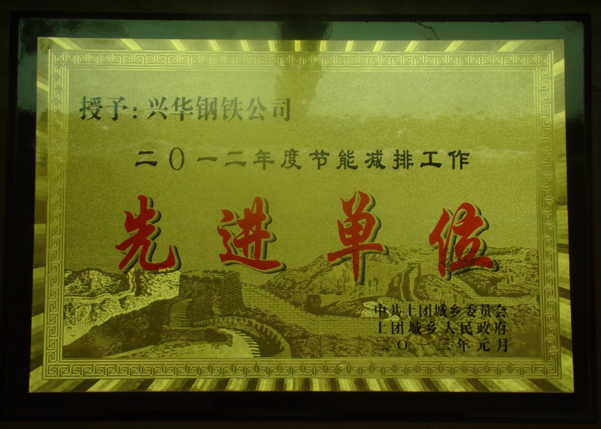 河北赏金女王钢铁公司被授予“2012年度节能减排工作先进单位”称号.jpg
